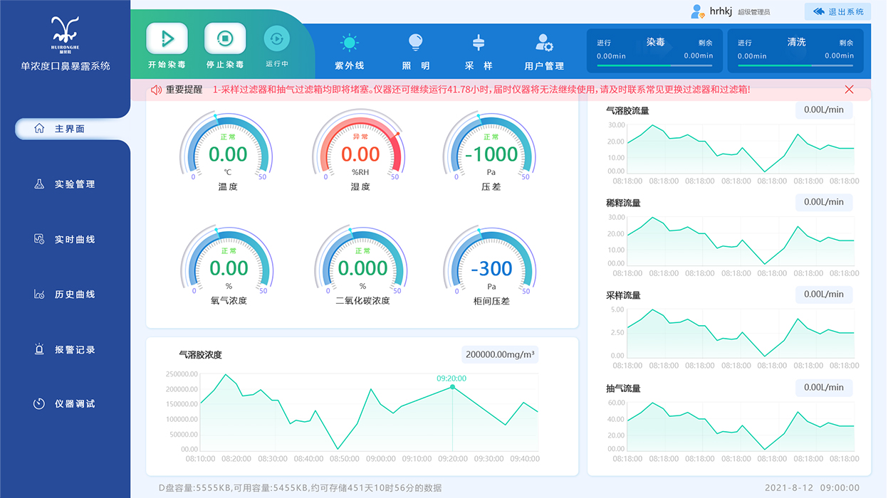 慧榮和單濃度口鼻暴露系統(tǒng)UI界面設(shè)計